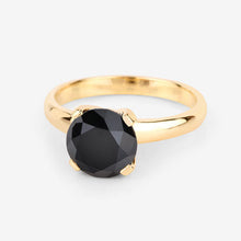 Load image into Gallery viewer, 3.00 Carat Genuine Black Diamond 14K Yellow Gold Ring