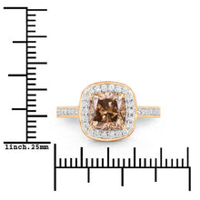 Load image into Gallery viewer, IGI Certified 2.19 Carat Genuine Brown Diamond Center and 0.36cttw White Diamond 18K Yellow Gold Ring (2.55cttw)