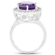 Load image into Gallery viewer, 4.27 Carat Genuine Amethyst and White Topaz .925 Sterling Silver Ring