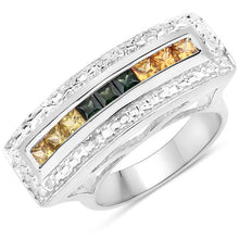 Load image into Gallery viewer, 1.08 Carat Genuine Multi Sapphire .925 Sterling Silver Ring