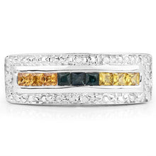 Load image into Gallery viewer, 1.08 Carat Genuine Multi Sapphire .925 Sterling Silver Ring