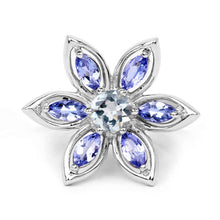 Load image into Gallery viewer, 1.34 Carat Genuine Aquamarine and Tanzanite .925 Sterling Silver Ring