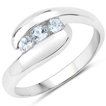 Load image into Gallery viewer, 0.74 Carat Genuine Blue Topaz .925 Sterling Silver Ring