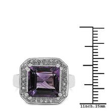 Load image into Gallery viewer, 4.91 Carat Genuine Amethyst & White Topaz .925 Sterling Silver Ring