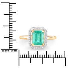 Load image into Gallery viewer, 1.62 Carat Genuine Ethiopian Emerald and White Diamond 14K Yellow Gold Ring