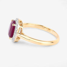Load image into Gallery viewer, 1.59 Carat Genuine Ruby and White Diamond 10K Yellow Gold Ring