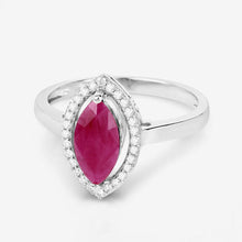 Load image into Gallery viewer, 1.52 Carat Genuine Ruby and White Diamond 10K White Gold Ring