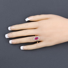 将图片加载到图库查看器,1.52 Carat Genuine Ruby and White Diamond 10K Yellow Gold Ring
