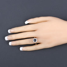 Load image into Gallery viewer, 1.34 Carat Genuine Blue Sapphire and White Diamond 10K Yellow Gold Ring