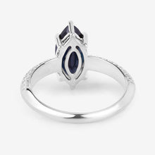 Load image into Gallery viewer, 2.39 Carat Genuine Blue Sapphire and White Diamond 10K White Gold Ring