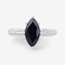 Load image into Gallery viewer, 2.39 Carat Genuine Blue Sapphire and White Diamond 10K White Gold Ring