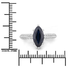 Load image into Gallery viewer, 2.39 Carat Genuine Blue Sapphire and White Diamond 10K White Gold Ring