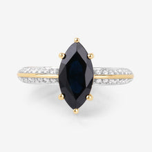 Load image into Gallery viewer, 2.39 Carat Genuine Blue Sapphire and White Diamond 10K Yellow Gold Ring