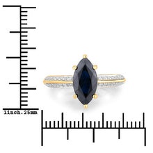 Load image into Gallery viewer, 2.39 Carat Genuine Blue Sapphire and White Diamond 10K Yellow Gold Ring