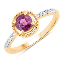 Load image into Gallery viewer, 0.92 Carat Genuine Ruby and White Diamond 14K Yellow Gold Ring