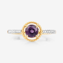 Load image into Gallery viewer, 0.92 Carat Genuine Ruby and White Diamond 14K Yellow Gold Ring