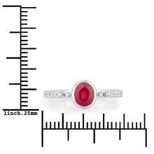 将图片加载到图库查看器,1.00 Carat Genuine Ruby and White Diamond 14K White Gold Ring