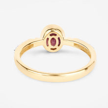 Load image into Gallery viewer, 1.00 Carat Genuine Ruby and White Diamond 14K Yellow Gold Ring