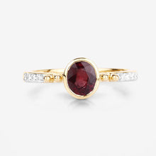 Load image into Gallery viewer, 1.00 Carat Genuine Ruby and White Diamond 14K Yellow Gold Ring