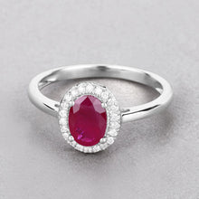 Load image into Gallery viewer, 1.06 Carat Genuine Ruby and White Diamond 14K White Gold Ring