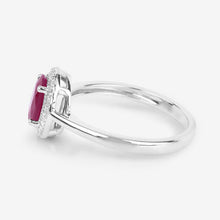 Load image into Gallery viewer, 1.06 Carat Genuine Ruby and White Diamond 14K White Gold Ring