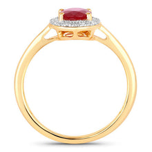 Load image into Gallery viewer, 1.06 Carat Genuine Ruby and White Diamond 14K Yellow Gold Ring