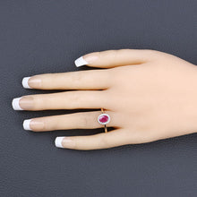 Load image into Gallery viewer, 1.06 Carat Genuine Ruby and White Diamond 14K Yellow Gold Ring