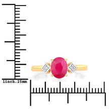 Load image into Gallery viewer, 1.22 Carat Genuine Ruby and White Diamond 14K Yellow Gold Ring