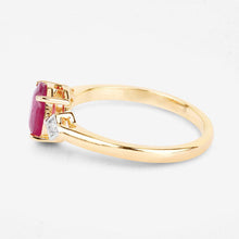 Load image into Gallery viewer, 1.22 Carat Genuine Ruby and White Diamond 14K Yellow Gold Ring