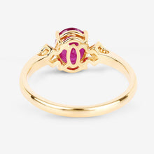 Load image into Gallery viewer, 1.22 Carat Genuine Ruby and White Diamond 14K Yellow Gold Ring