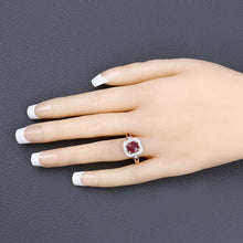 将图片加载到图库查看器,1.67 Carat Genuine Ruby and White Diamond 14K Yellow Gold Ring