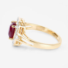 将图片加载到图库查看器,1.67 Carat Genuine Ruby and White Diamond 14K Yellow Gold Ring