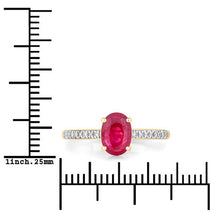 Load image into Gallery viewer, 1.43 Carat Genuine Ruby and White Diamond 14K Yellow Gold Ring