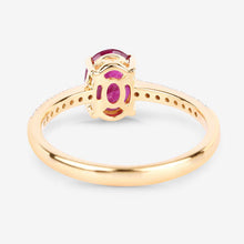 Load image into Gallery viewer, 1.43 Carat Genuine Ruby and White Diamond 14K Yellow Gold Ring