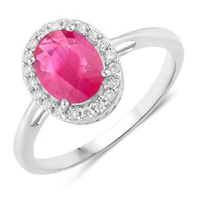 Load image into Gallery viewer, 1.83 Carat Genuine Ruby and White Diamond 14K White Gold Ring