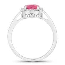 Load image into Gallery viewer, 1.83 Carat Genuine Ruby and White Diamond 14K White Gold Ring