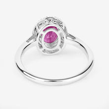 Load image into Gallery viewer, 1.83 Carat Genuine Ruby and White Diamond 14K White Gold Ring