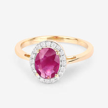 Load image into Gallery viewer, 1.83 Carat Genuine Ruby and White Diamond 14K Yellow Gold Ring