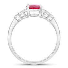 Load image into Gallery viewer, 1.52 Carat Genuine Ruby and White Diamond 14K White Gold Ring
