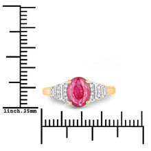 Load image into Gallery viewer, 1.52 Carat Genuine Ruby and White Diamond 14K Yellow Gold Ring