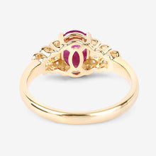Load image into Gallery viewer, 1.52 Carat Genuine Ruby and White Diamond 14K Yellow Gold Ring
