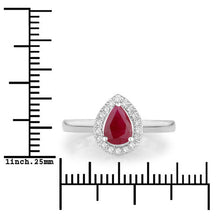 将图片加载到图库查看器,1.02 Carat Genuine Ruby and White Diamond 14K White Gold Ring
