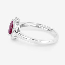 将图片加载到图库查看器,1.02 Carat Genuine Ruby and White Diamond 14K White Gold Ring