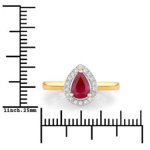Load image into Gallery viewer, 1.02 Carat Genuine Ruby and White Diamond 14K Yellow Gold Ring