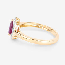 Load image into Gallery viewer, 1.02 Carat Genuine Ruby and White Diamond 14K Yellow Gold Ring