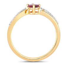Load image into Gallery viewer, 0.52 Carat Genuine Ruby and White Diamond 14K Yellow Gold Ring