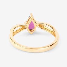 Load image into Gallery viewer, 0.52 Carat Genuine Ruby and White Diamond 14K Yellow Gold Ring