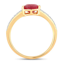 Load image into Gallery viewer, 1.56 Carat Genuine Ruby and White Diamond 14K Yellow Gold Ring