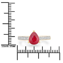 Load image into Gallery viewer, 1.56 Carat Genuine Ruby and White Diamond 14K Yellow Gold Ring