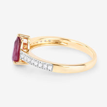 Load image into Gallery viewer, 1.56 Carat Genuine Ruby and White Diamond 14K Yellow Gold Ring